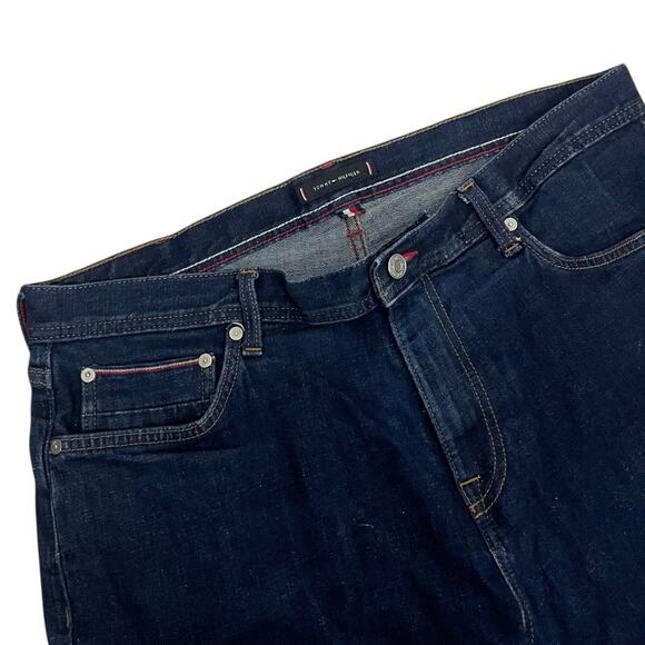 Tommy Hilfiger Mens Straight Leg Dark Wash Jeans - Picture 2 of 7